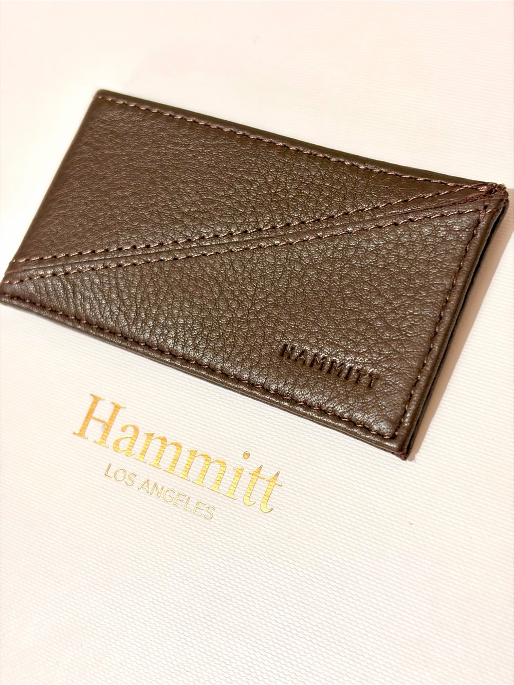 Hammitt Metro Dark Brown Leather Card Sleeve Holder